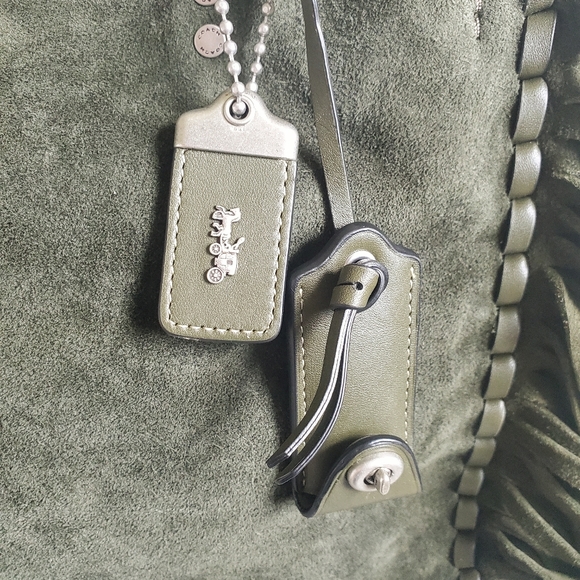 Coach Rogue 30 Suede With Fringe In Fern - Picture 5 of 14